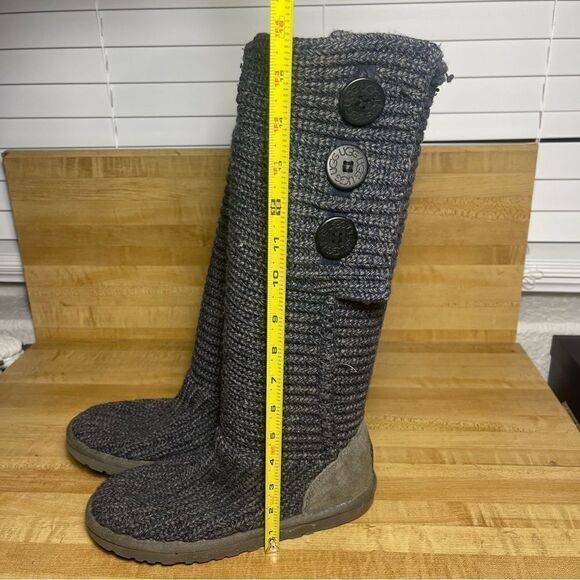 UGG Australia Women's Size 6 US Cardy Classic Knit Tall Navy Sweater Boots 5819 - Picture 9 of 9